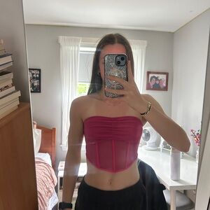 pink shein women’s tube top🩷